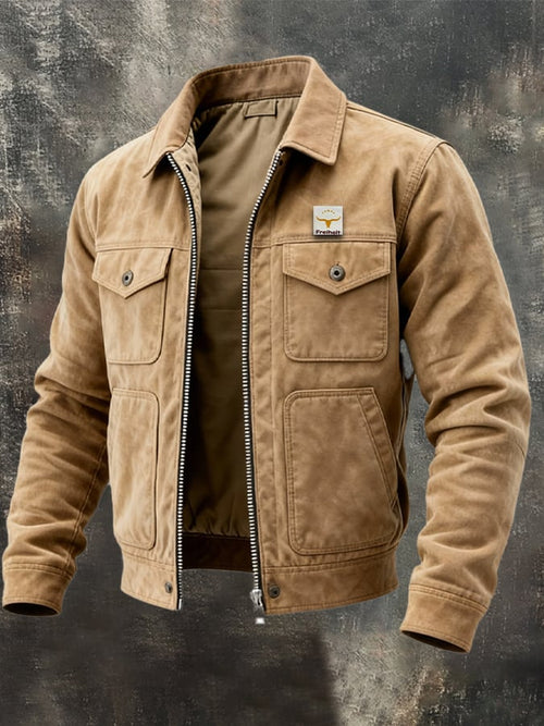 Herren Retro Baumwoll-Twill Jacke - Mehrere Taschen