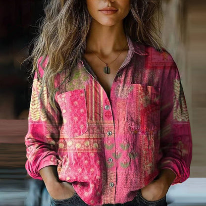NIVES I BEDRUCKTE VINTAGE-BLUSE