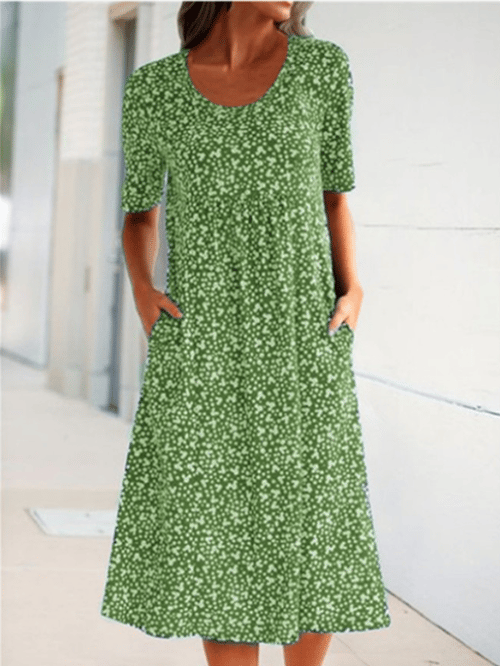 FENRIKE I RETRO-BLUMENKLEID