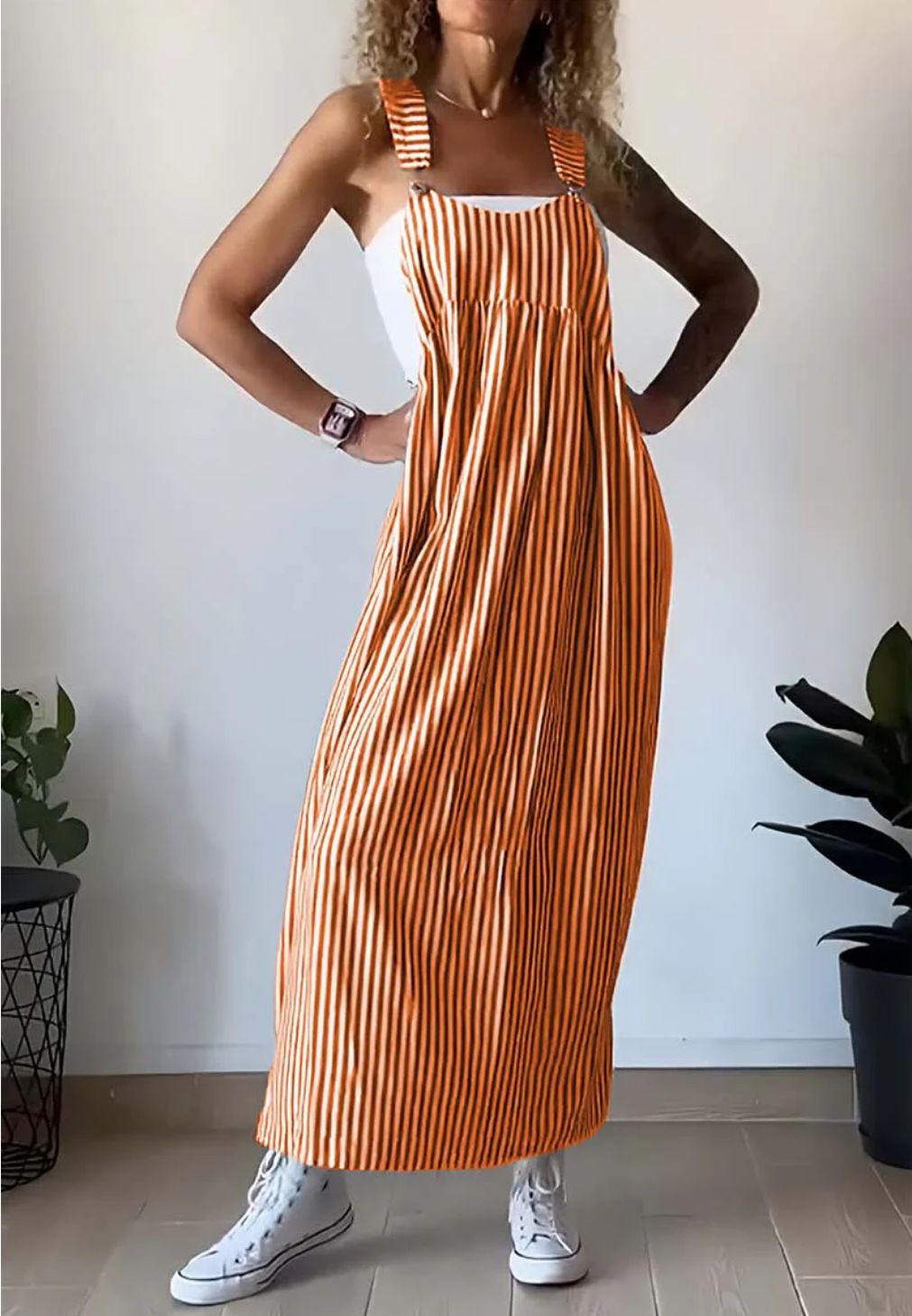 MARIELE I GESTREIFTES MAXIKLEID