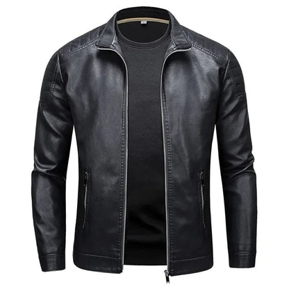 Stehkragen Lederjacke