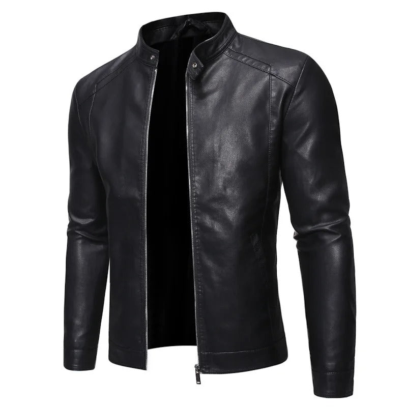 Stehkragen Lederjacke Modern