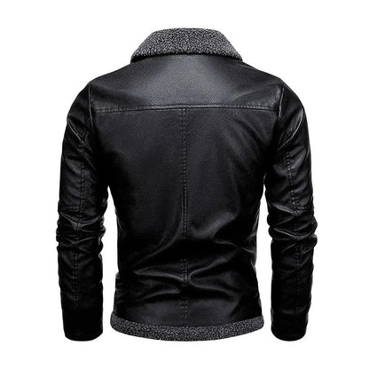 Elegante Fleece Lederjacke