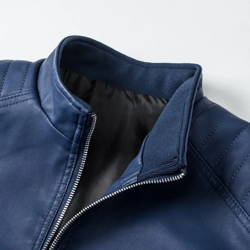 Stehkragen Lederjacke