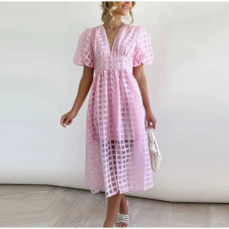 JORINA I STYLISCHES KLEID MIT V-AUSSCHNITT