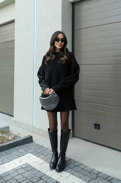 Adriana - Strickset für Damen - Lässiger Pullover und Rock in teiliger Ausführung