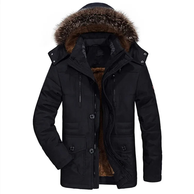 Baumwoll-Winterjacke mit Kapuze