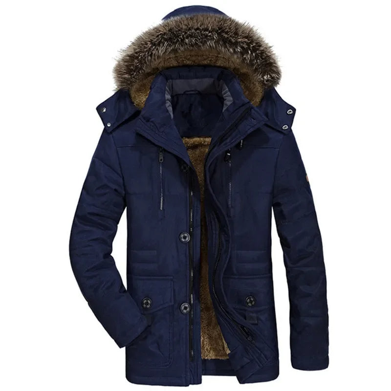 Baumwoll-Winterjacke mit Kapuze