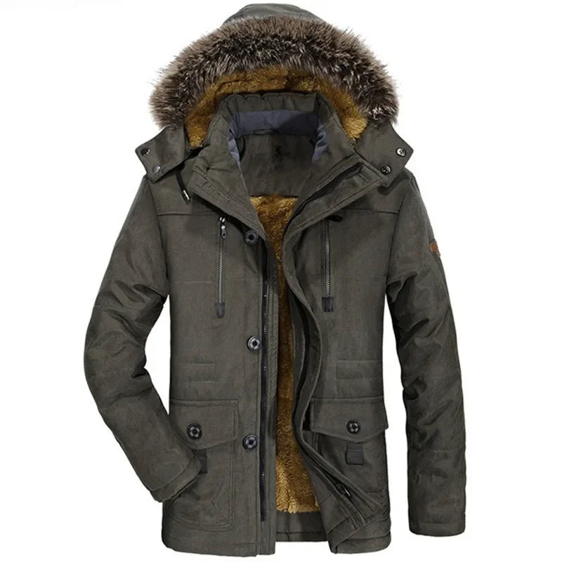 Baumwoll-Winterjacke mit Kapuze