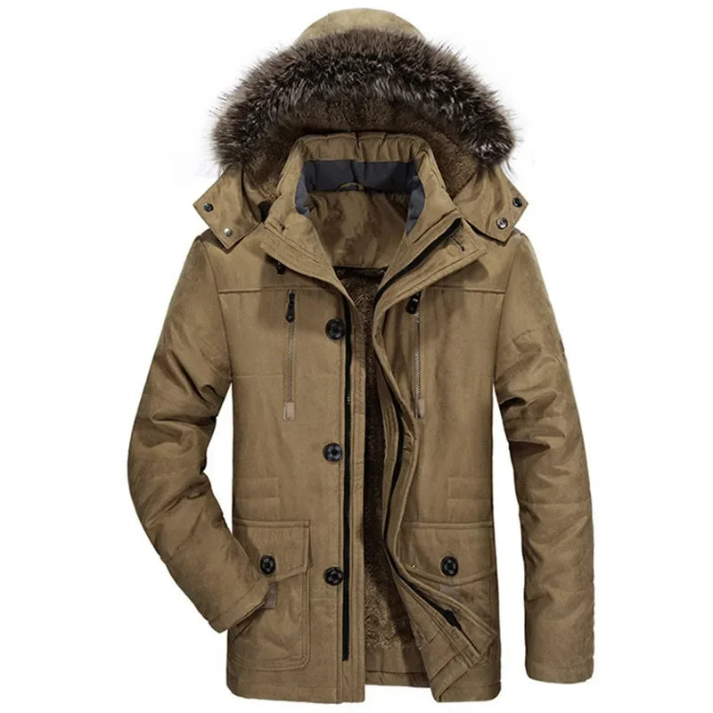 Baumwoll-Winterjacke mit Kapuze